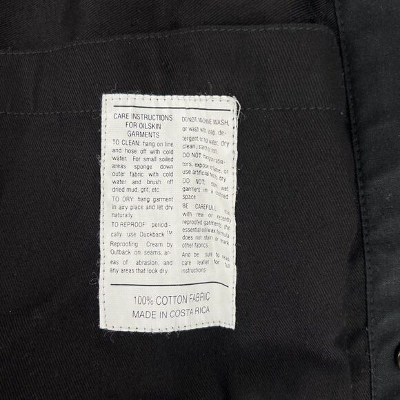 Outback Trading Men's Bush Trader Waterproof Western Oilskin Jacket Black Small - Picture 8 of 12